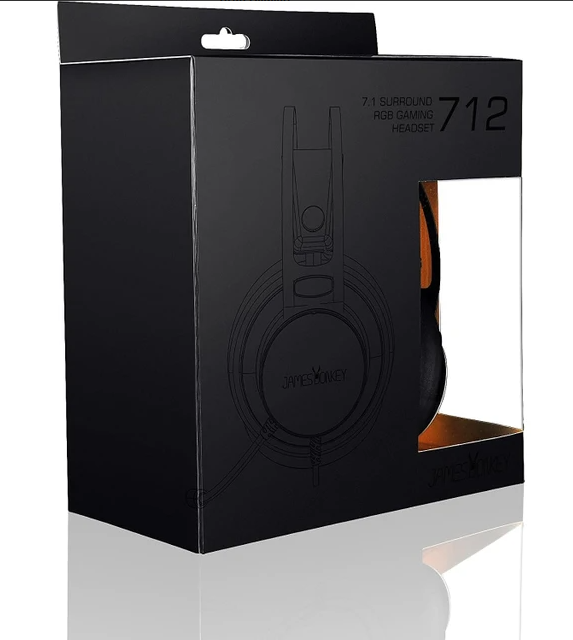 James Donkey 712 Siyah 7.1 Surround Rgb Gaming Kulaklık Neodimyum 50MM Sürücüler 112DB Hassas Mikrofon -43DB Rgb LED Aydınlatmalı Manuel + Yazılımla Ses Kontrol USB Bağlantı ve Ses Kartı
